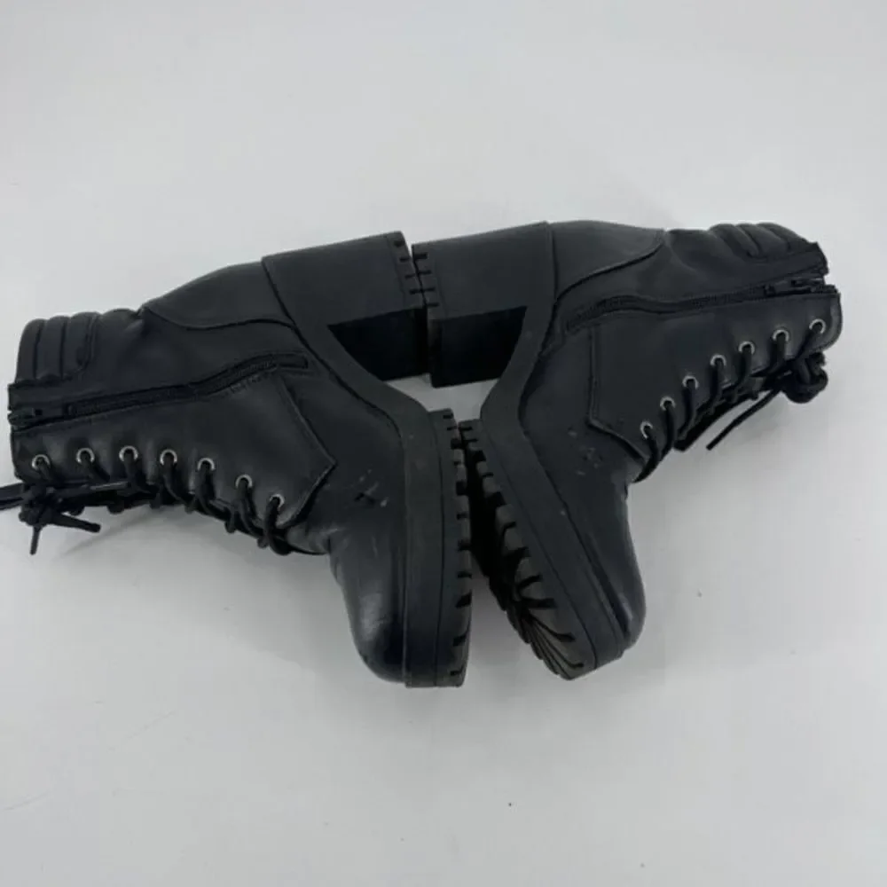 Truffle Collection Women's Faux Leather Round Toe Ankle Boots‎ Black Size 7.5